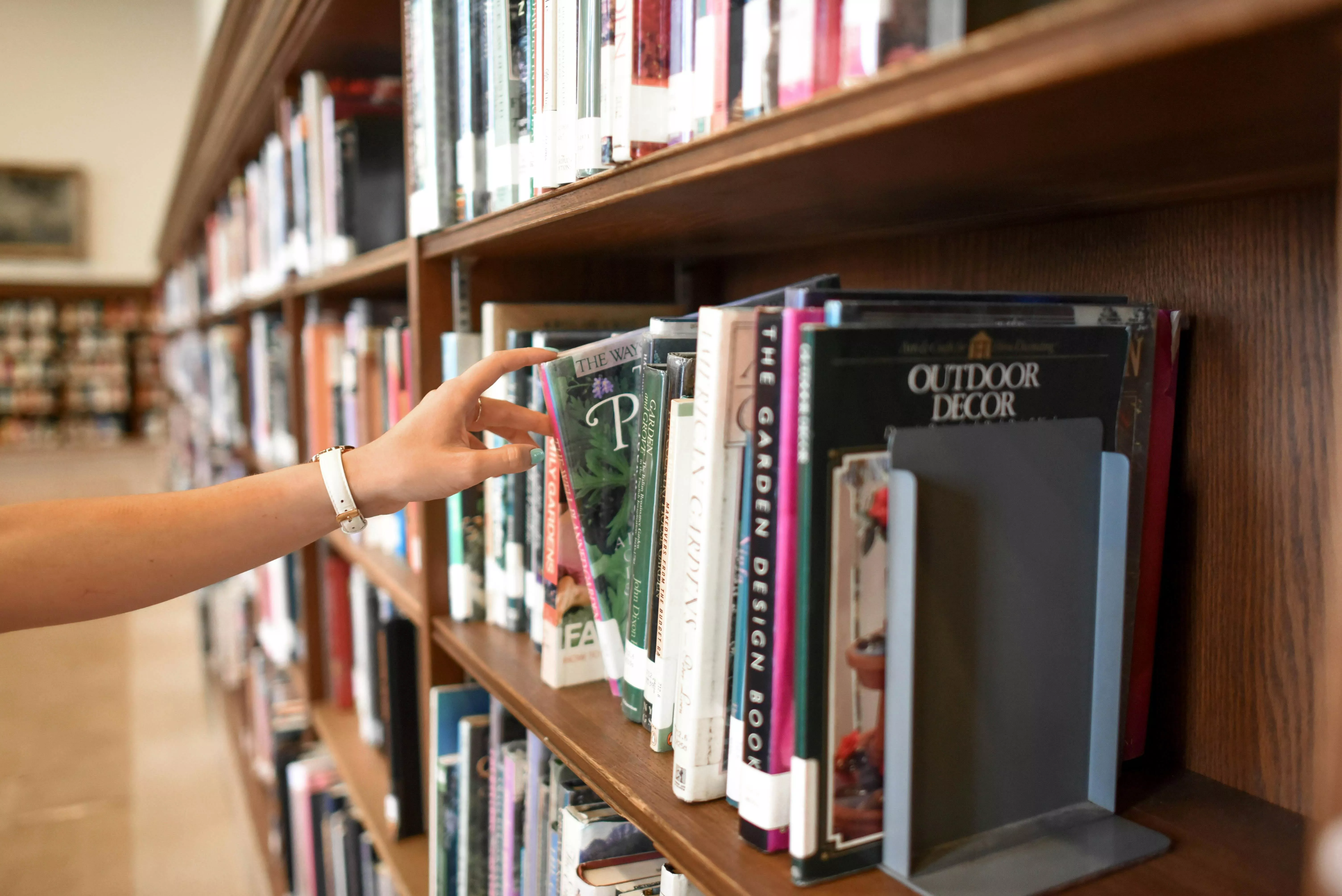library book on shelf