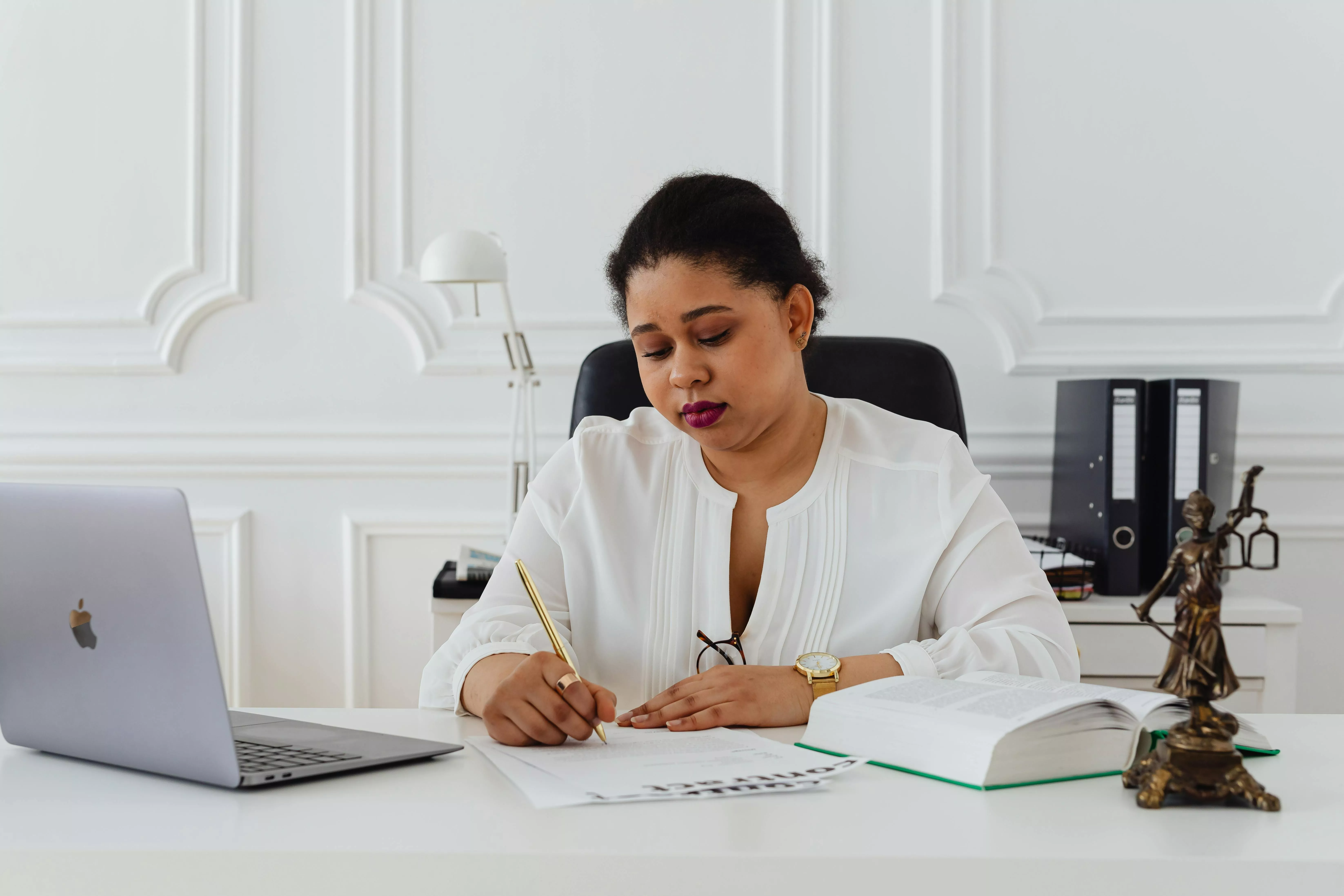 woman at desk