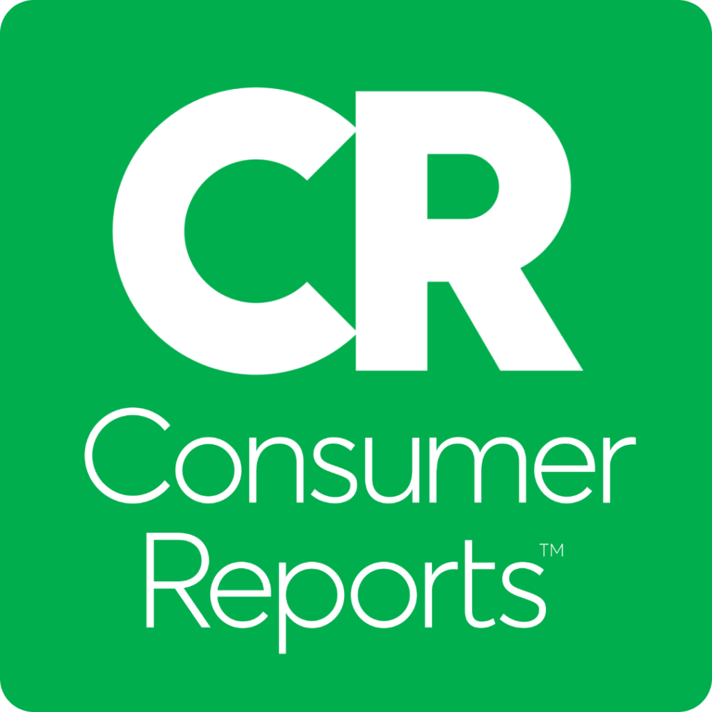 Consumer Reports logo shows a big capital C and R